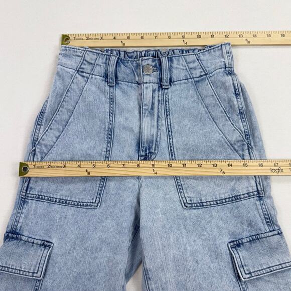 J Crew Factory Lightweight Drapey Cargo Jogger Jean Size 25 Light Wash Blue - Picture 12 of 16